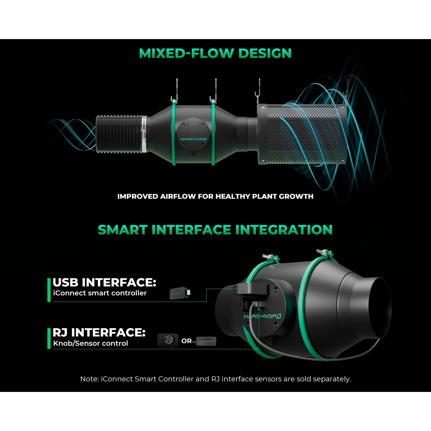 Mars Hydro iFresh 4" Smart Inline Duct Fan - Midwest Grow LLC