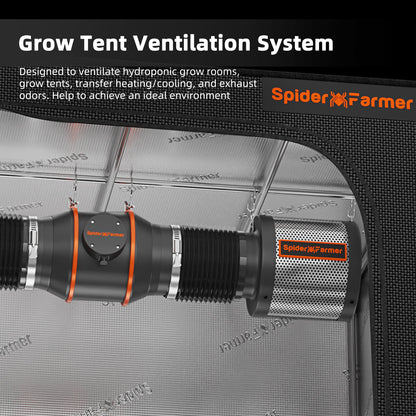 Spider Farmer Ventilation Kit 6" Inline Duct Fan and Carbon Filter Combo with Temperature and Humidity Controller - Midwest Grow LLC