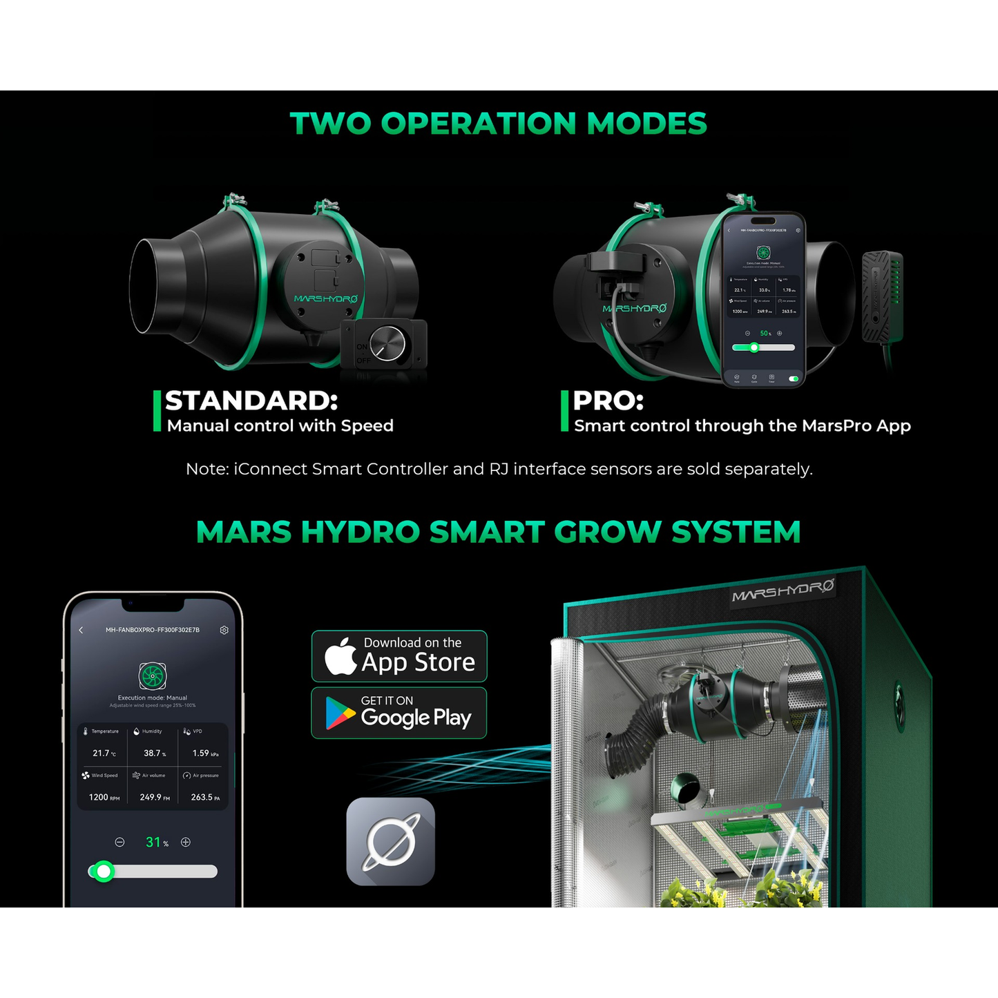 Mars Hydro iFresh 4" Smart Inline Duct Fan - Midwest Grow LLC