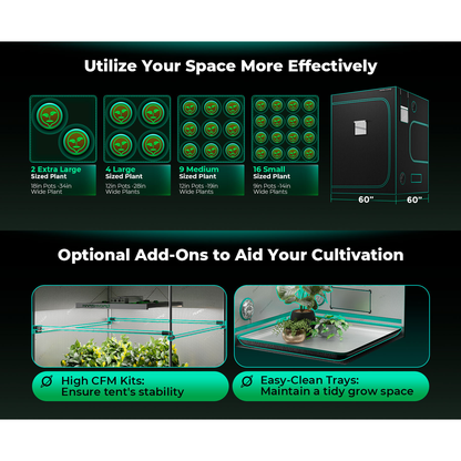Mars Hydro 5' x 5' x 6' 8" (150cm x 150cm x 200cm) Indoor Grow Tent - Midwest Grow LLC