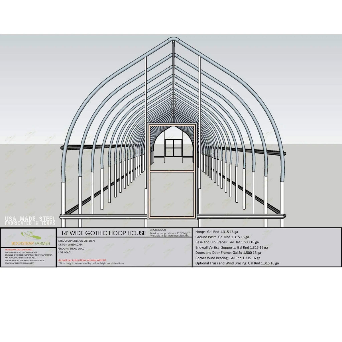 Gothic All-Metal High Tunnel Kit
