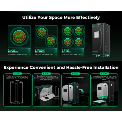 Mars Hydro 2' 4" x 2' 4" x 5' 4" (70cm x 70cm x 160cm) Indoor Grow Tent - Midwest Grow LLC