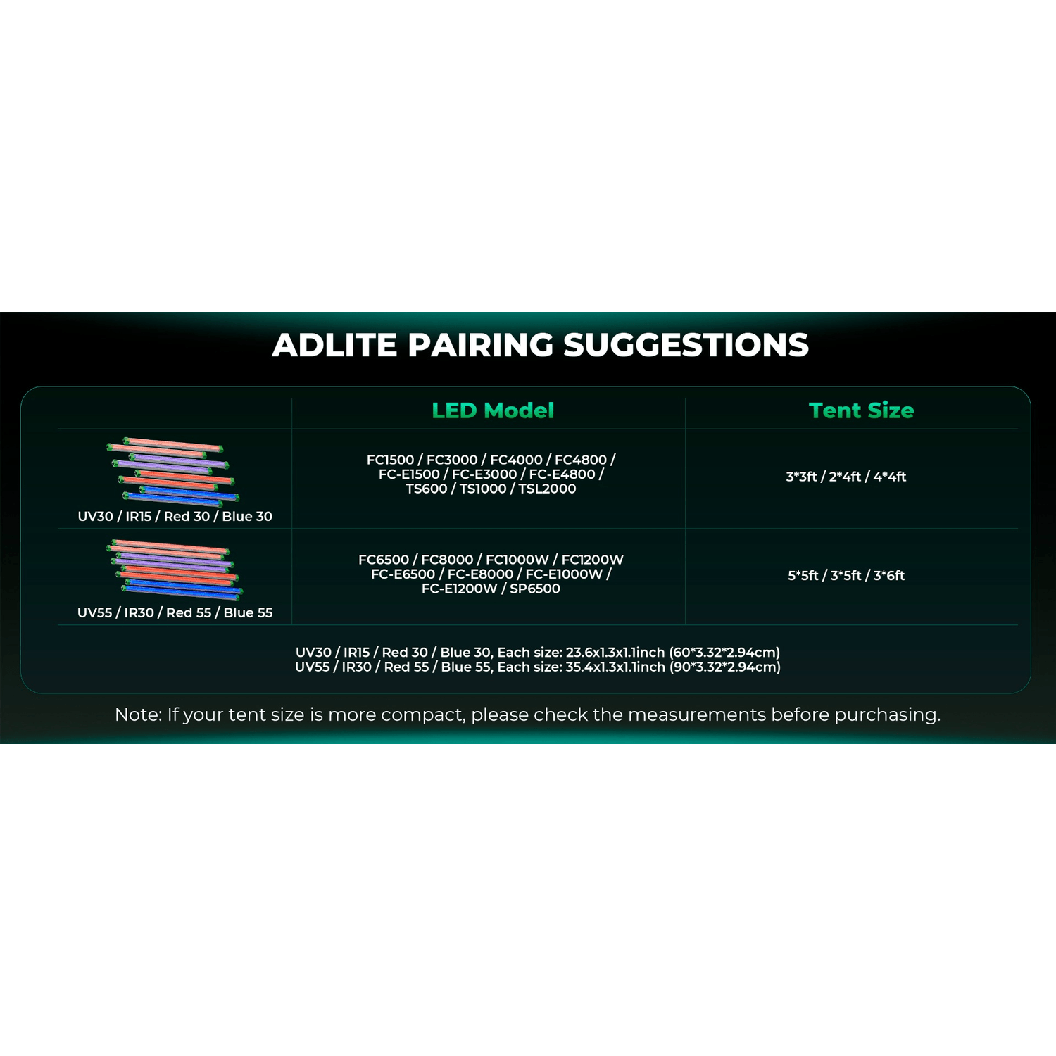 Mars Hydro ADLite UV 15W + IR 8W Supplemental LED Grow Light Bars Combo - Set of 2 - Midwest Grow LLC