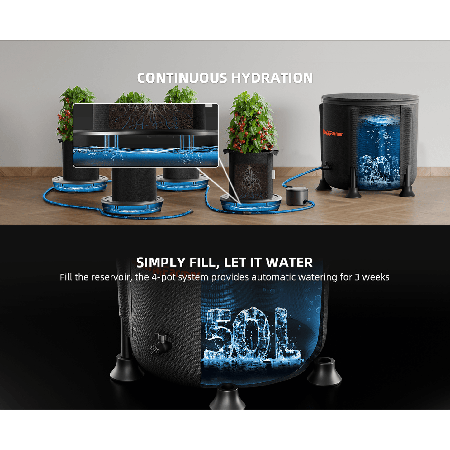 Spider Farmer 4 Self-watering System Kits - Midwest Grow LLC