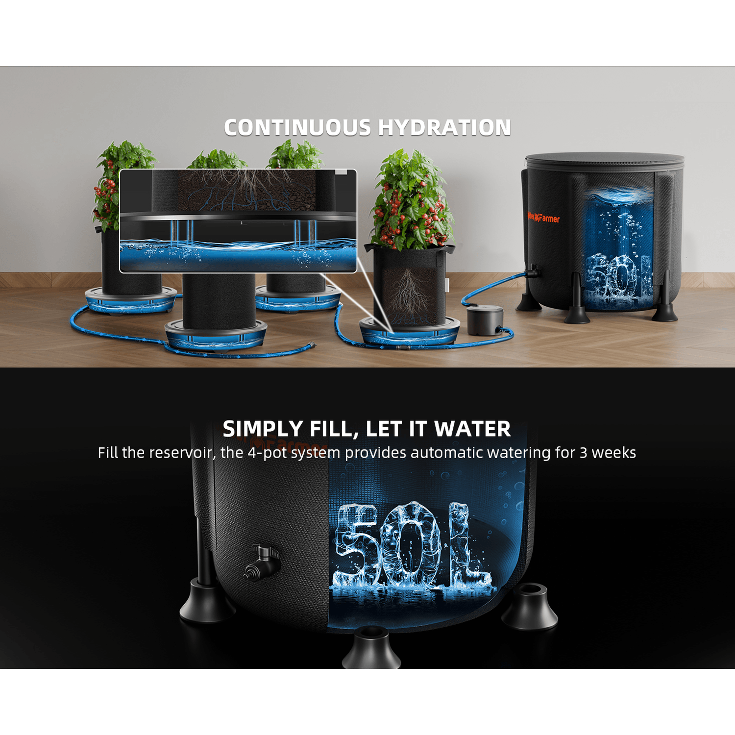 Spider Farmer 4 Self-watering System Kits - Midwest Grow LLC