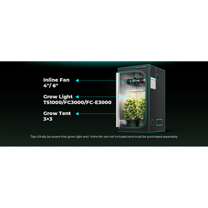 Mars Hydro 3' 3" x 3' 3" x 6' 1" (100cm x 100cm x 180cm) Indoor Grow Tent - Midwest Grow LLC