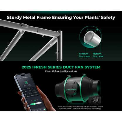 Mars Hydro FC-E3000 LED Grow Light + 3' x 3' Grow Tent + iFresh Inline Fan Combo with Temperature and Humidity Controller - Midwest Grow LLC