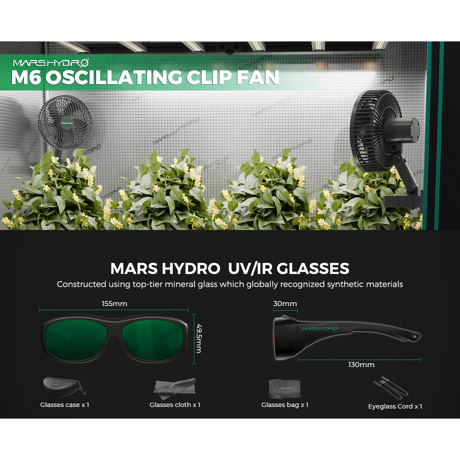Mars Hydro FC-E3000 LED Grow Light + 3' x 3' Grow Tent + iFresh Inline Fan Combo with Temperature and Humidity Controller - Midwest Grow LLC