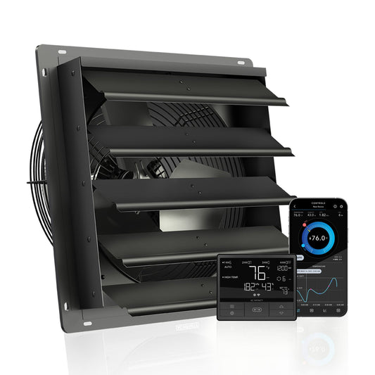 AC Infinity AIRLIFT T16, Shutter Exhaust Ventilation Fan 16", Temperature Humidity Controller - Midwest Grow LLC