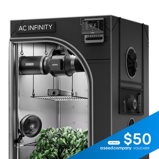 AC Infinity Advance Grow Tent System 2x4, 2-Plant Kit, Integrated Smart Controls to Automate Ventilation, Circulation, Full Spectrum LED Grow Light - Midwest Grow LLC