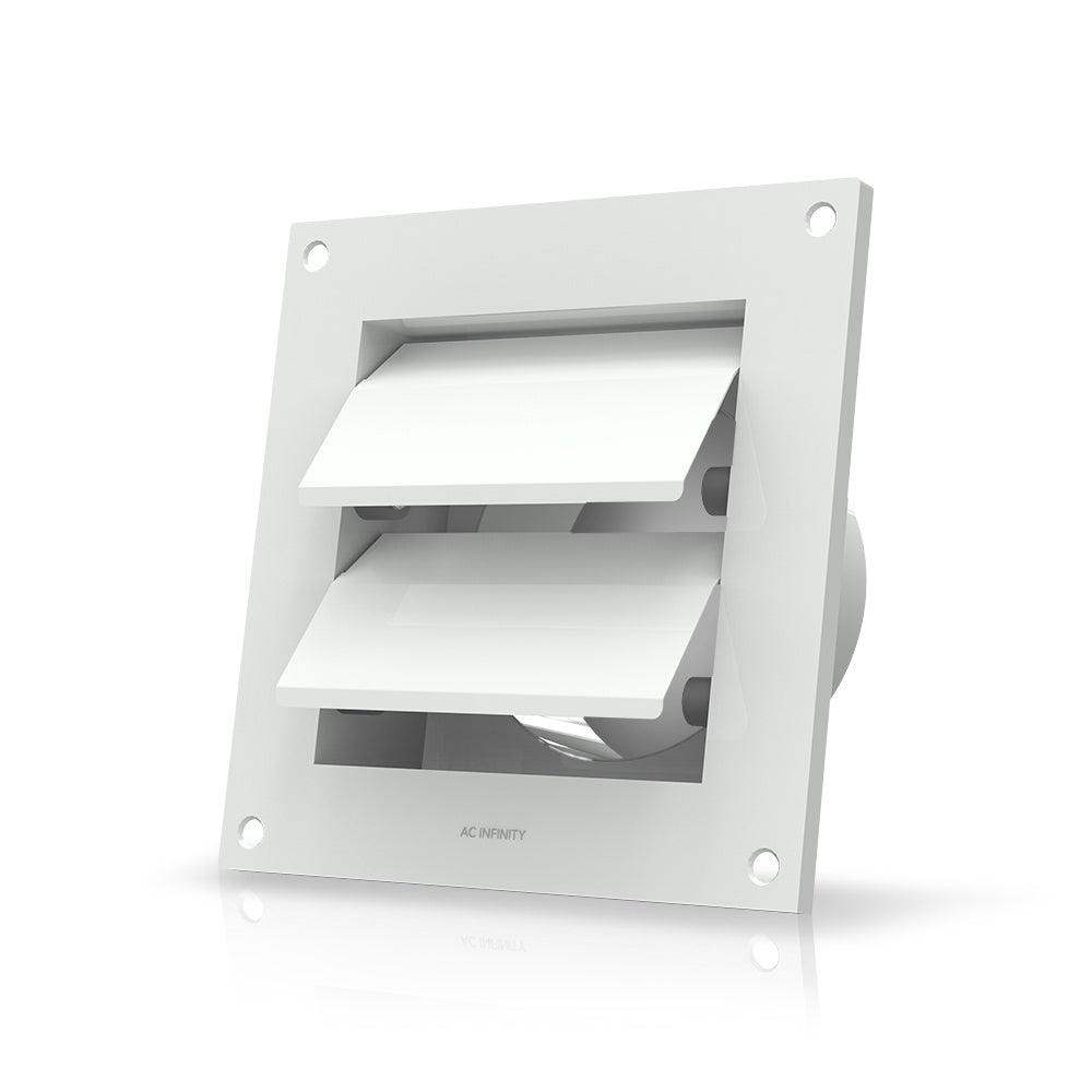 AC Infinity Wall Mount Duct Shutter, 4-Inch, White Steel - Midwest Grow LLC