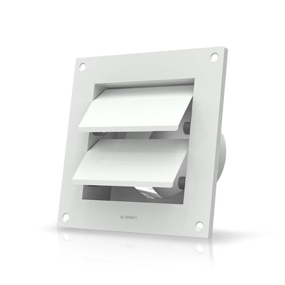 AC Infinity Wall Mount Duct Shutter, 4-Inch, White Steel - Midwest Grow LLC