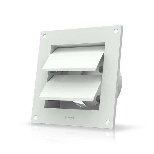 AC Infinity Wall Mount Duct Shutter, 4-Inch, White Steel - Midwest Grow LLC