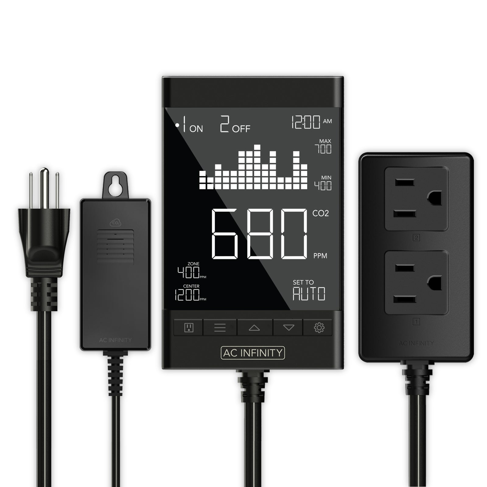 AC Infinity CO2 Controller, Smart Outlet Carbon Dioxide Monitor for CO2 Regulators and Inline Fans - Midwest Grow LLC