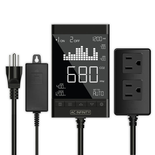 AC Infinity CO2 Controller, Smart Outlet Carbon Dioxide Monitor for CO2 Regulators and Inline Fans - Midwest Grow LLC