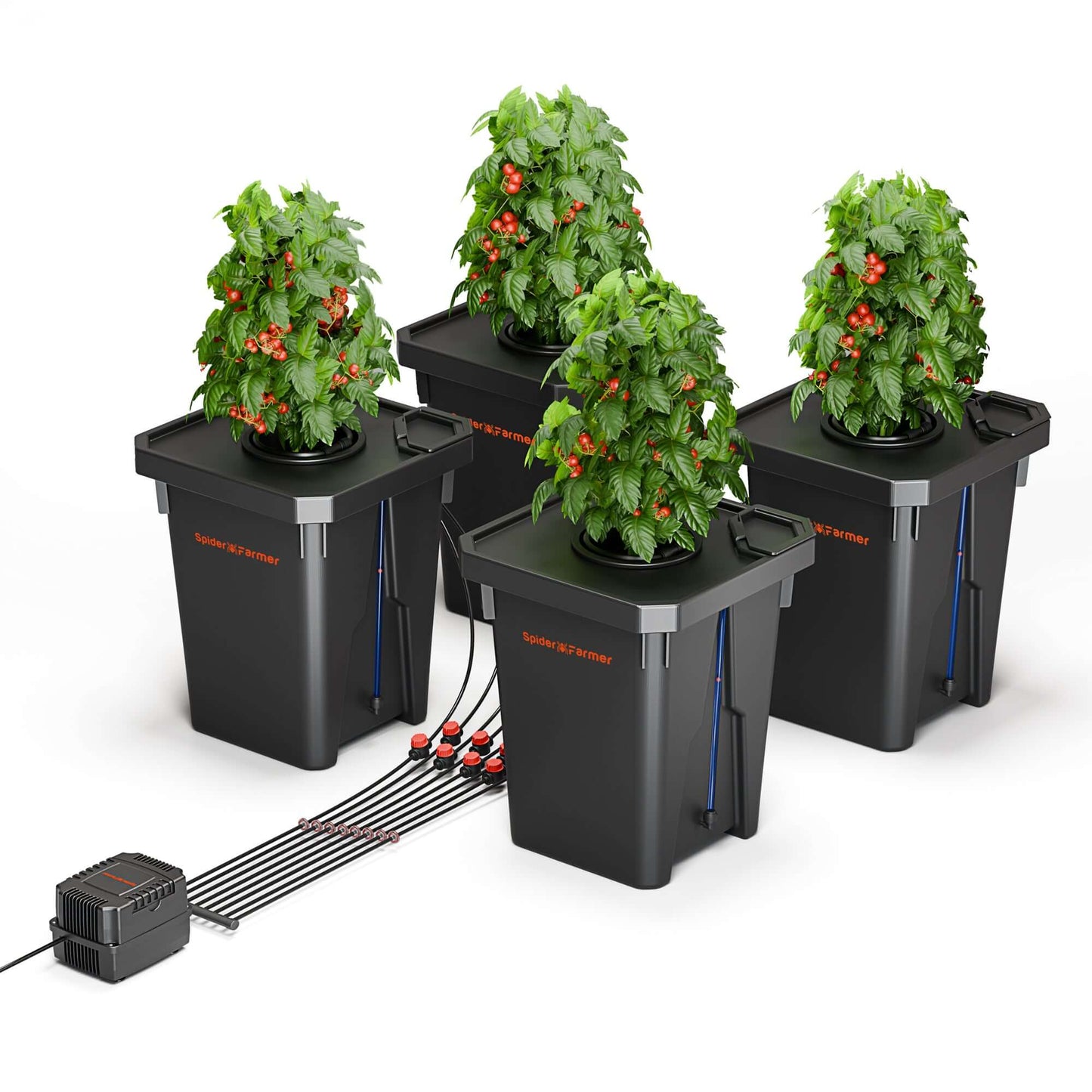 Spider Farmer Deep Water Culture Hydroponics Grow System with Top Drip Kit - 4 Bucket Kit - Midwest Grow LLC