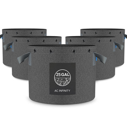 AC Infinity Heavy Duty Fabric Pots, 25 Gallon, 5-Pack - Midwest Grow LLC