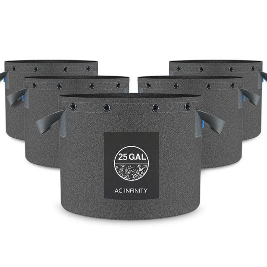 AC Infinity Heavy Duty Fabric Pots, 25 Gallon, 5-Pack - Midwest Grow LLC