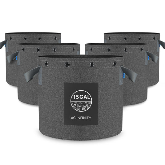 AC Infinity Heavy Duty Fabric Pots, 15 Gallon, 5-Pack - Midwest Grow LLC