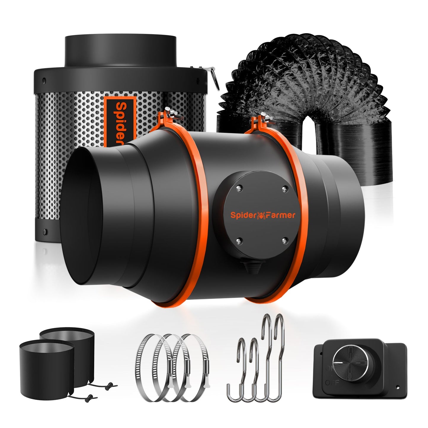 Spider Farmer Grow Kit 6" Inline Duct Fan and Carbon Filter Combo - Midwest Grow LLC