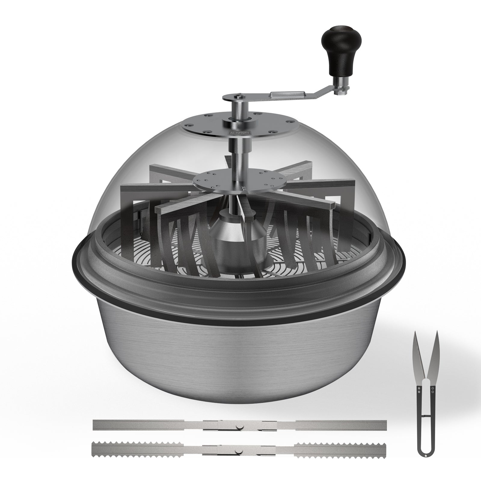 AC Infinity Bud Bowl Trimmer, Twist Spin Cut with Clear Visibility Dome, 16-Inch - Midwest Grow LLC