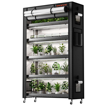 Spider Farmer 6 Tier Plant Stand + 10 x 22W LED Lights Bars + 1' 4" x 3' 8" Grow Tent Kit - Midwest Grow LLC