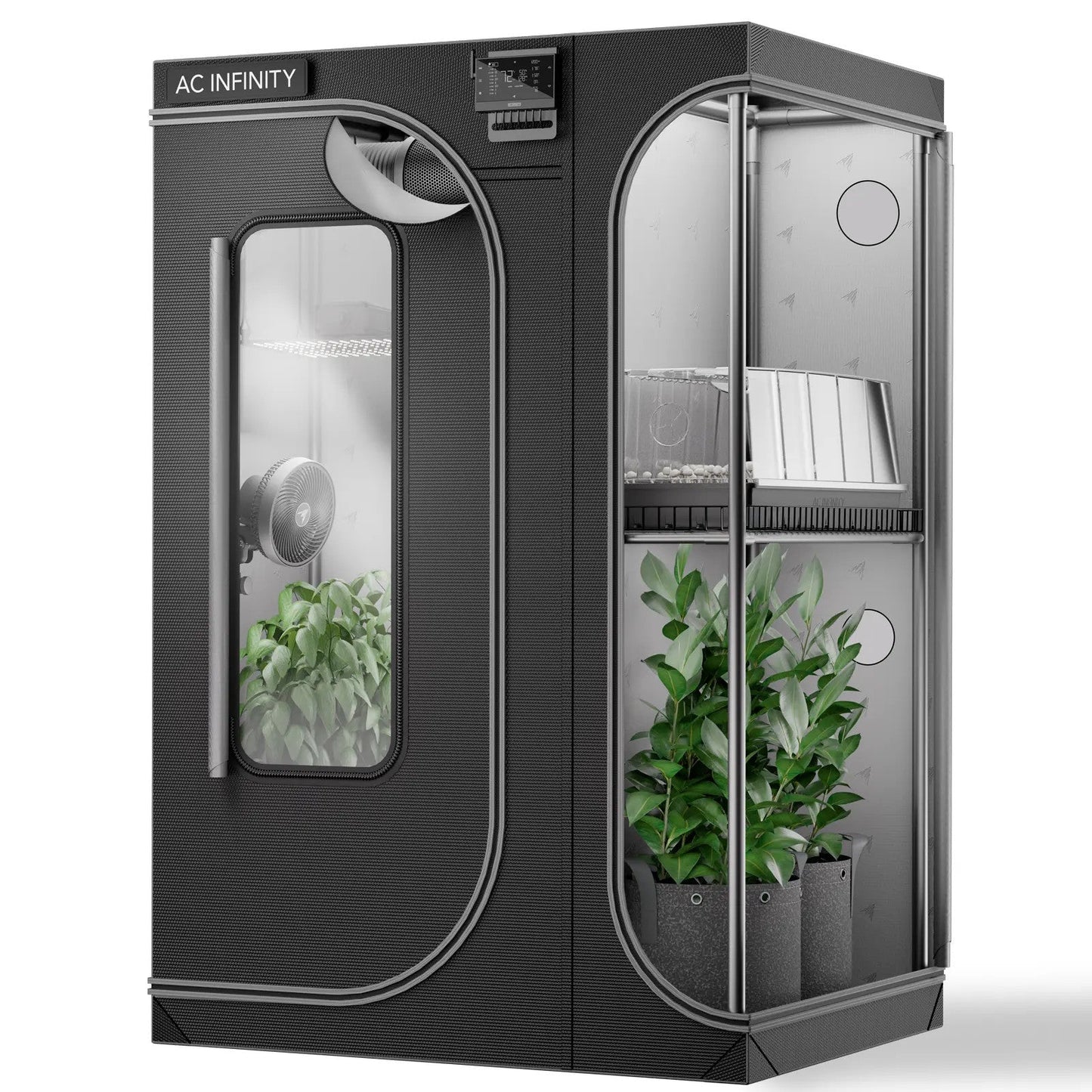 AC Infinity CLOUDLAB 743D, 2-in-1 Advance Grow Tent 4x3, 2000D Mylar Canvas, 48" x 36" x 72" - Midwest Grow LLC