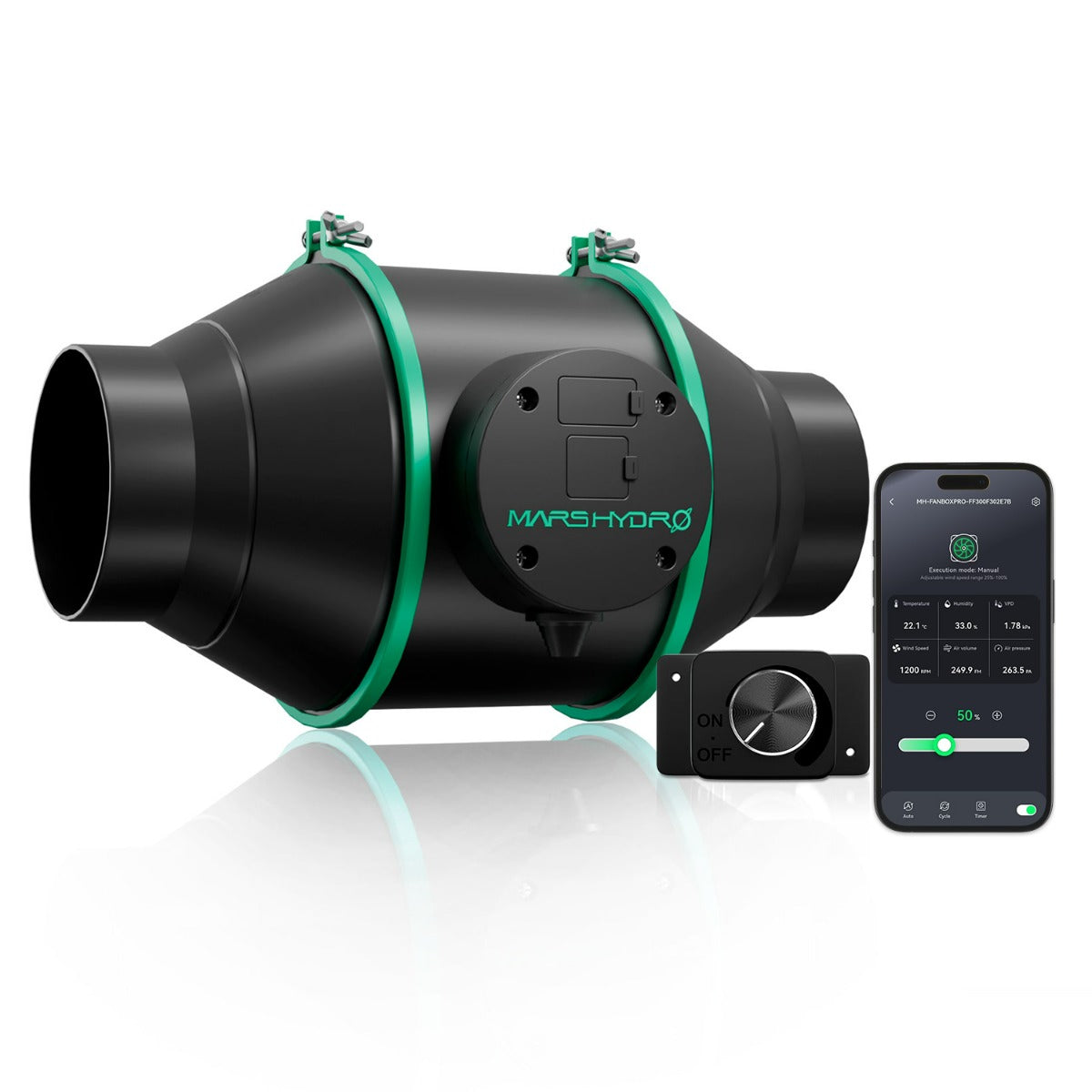 Mars Hydro iFresh 4" Smart Inline Duct Fan - Midwest Grow LLC