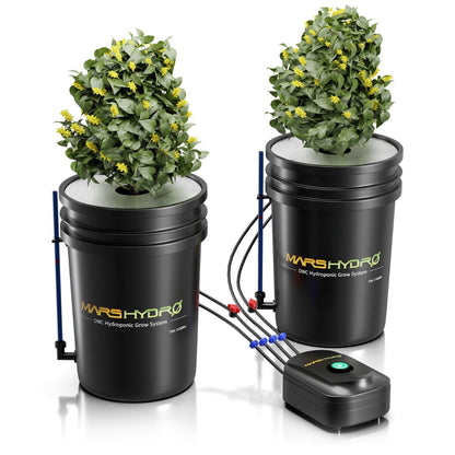 Mars Hydro 5-Gallon Deep Water Culture Hydroponic System Kit with 2 Buckets - Midwest Grow LLC