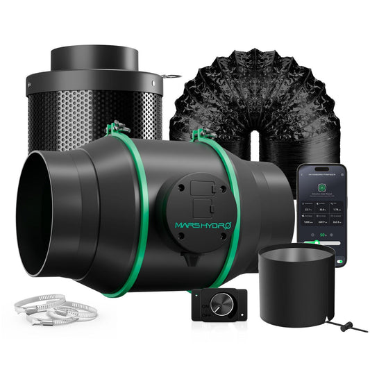 Mars Hydro iFresh 6" Smart Inline Duct Fan and Carbon Filter Combo - Midwest Grow LLC