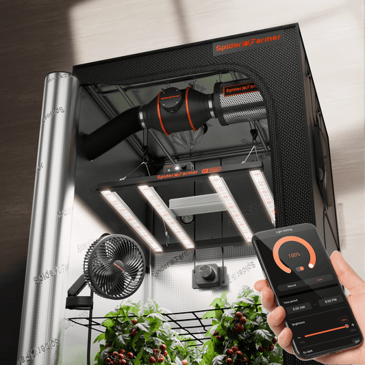 Spider Farmer G3000 LED Grow Light + 3' x 3' Grow Tent + Inline Fan Combo with Speed Controller - Midwest Grow LLC