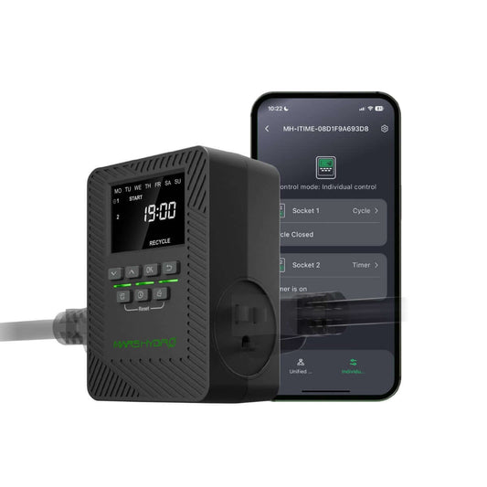 Mars Hydro iTime 2-in-1 Dual Outlet Smart Timer with App Control and Custom Scheduling - Midwest Grow LLC