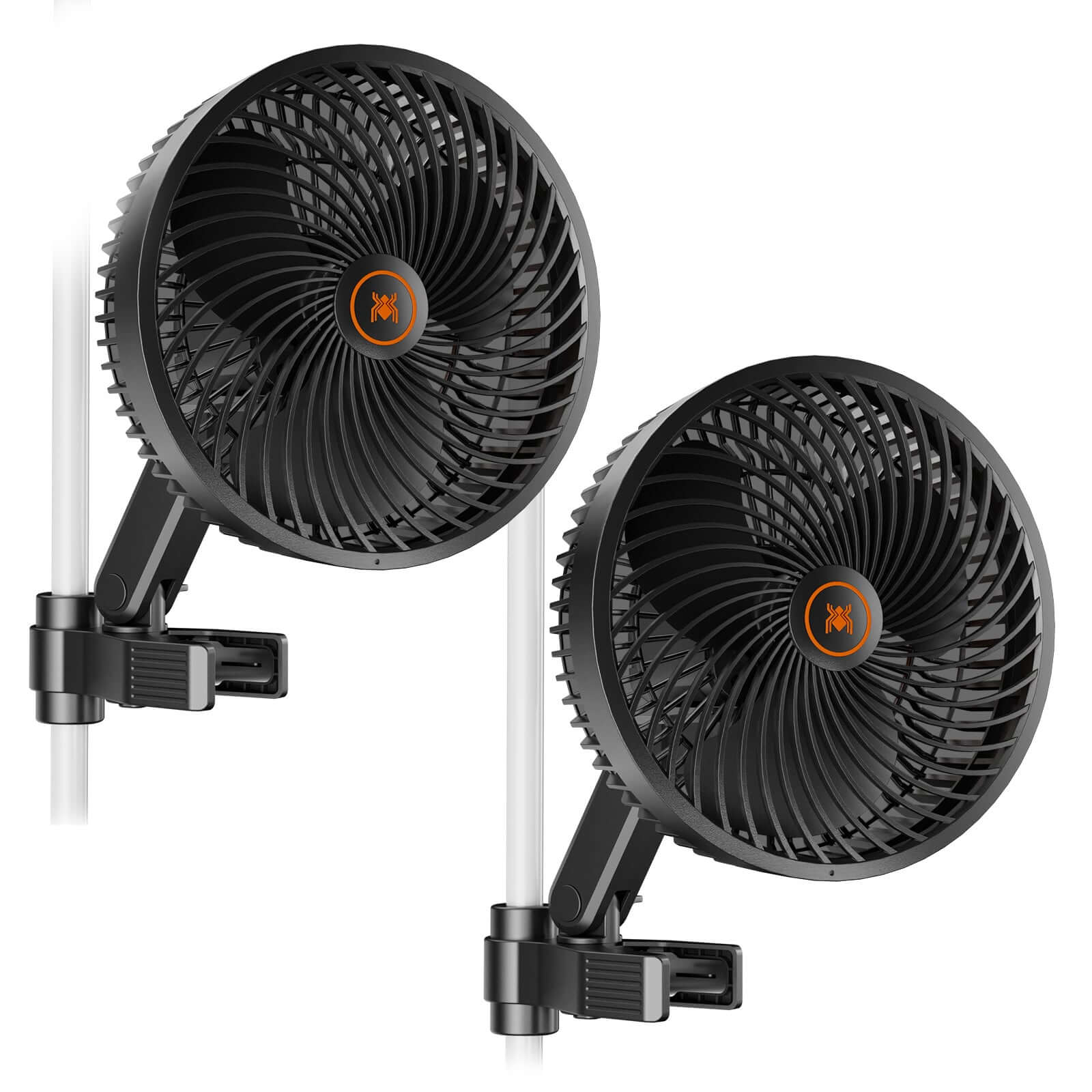 Spider Farmer 6" Clip Fan, 10-Speed with Wide-Angle Oscillation - Pack of 2 - Midwest Grow LLC