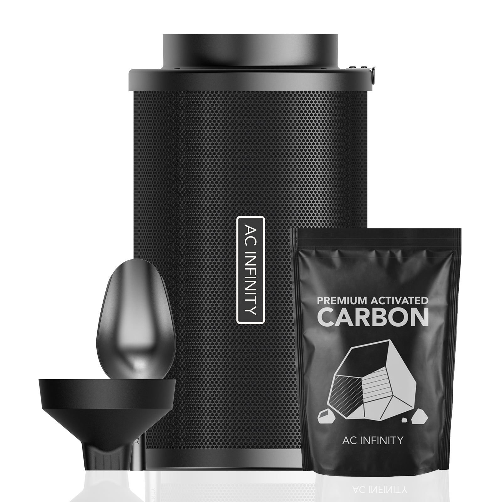 AC Infinity Refillable Carbon Filter Kit, with Charcoal Refill, 8-Inch - Midwest Grow LLC
