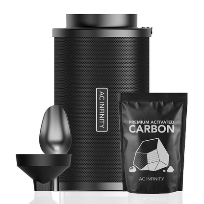 AC Infinity Refillable Carbon Filter Kit, with Charcoal Refill, 8-Inch - Midwest Grow LLC