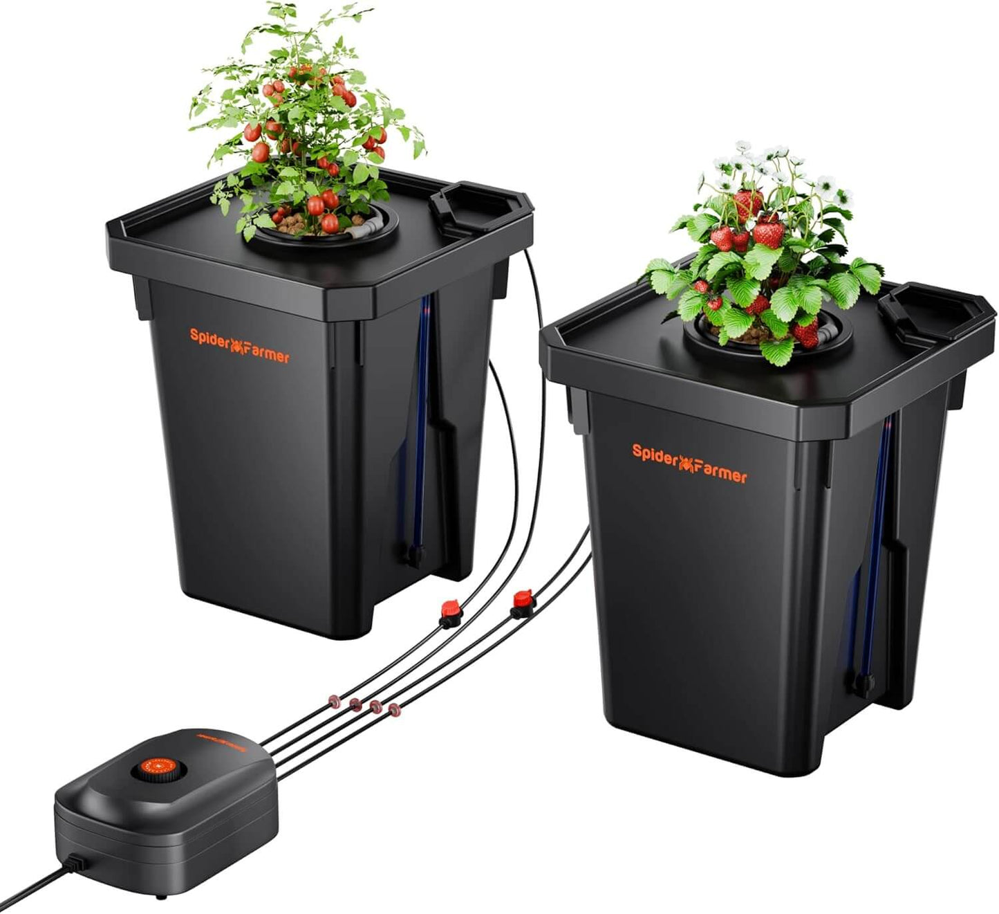 Spider Farmer Deep Water Culture Hydroponics Grow System with Top Drip Kit - 2 Bucket Kit - Midwest Grow LLC