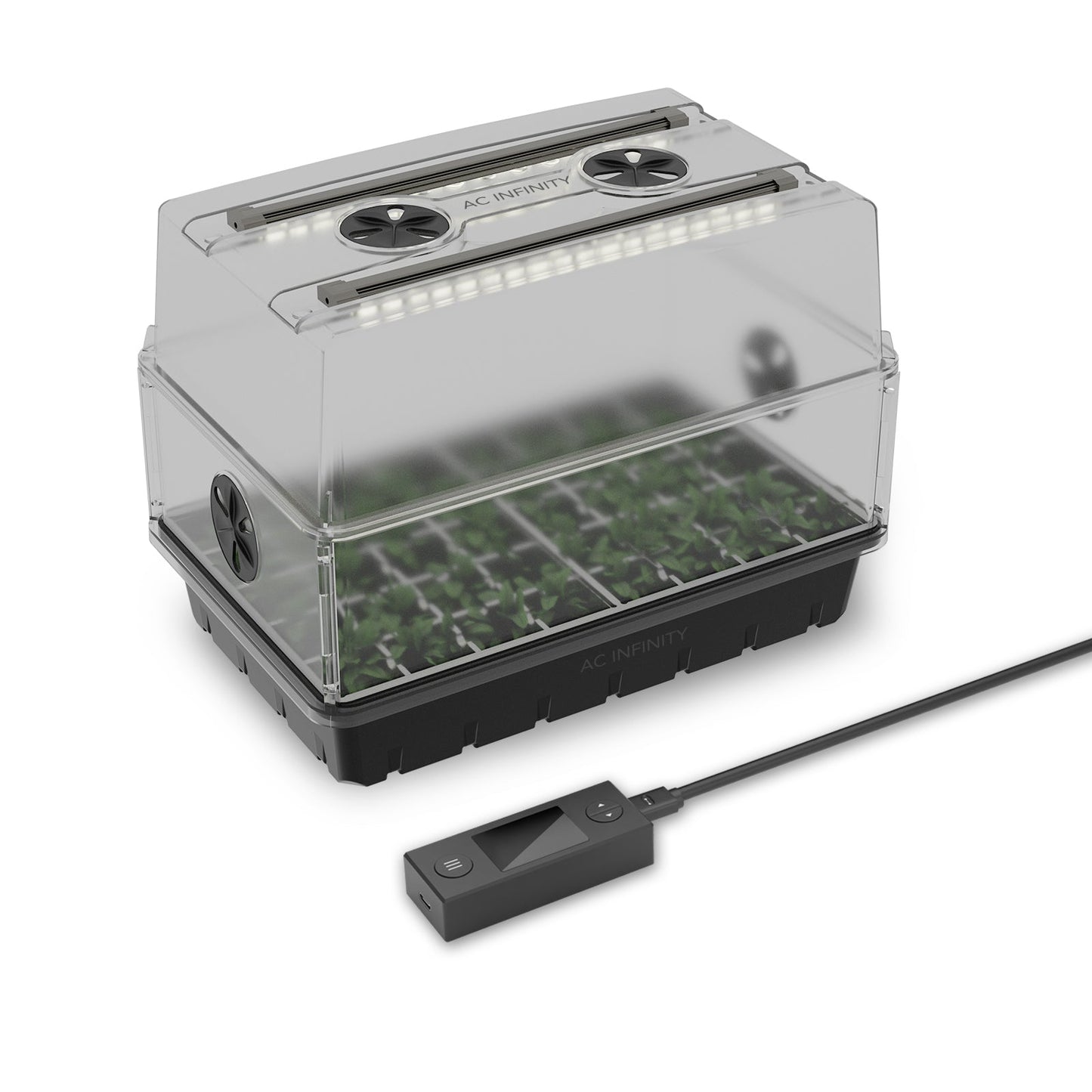 AC Infinity Humidity Dome, Germination Kit with LED Grow Light Bars, 5x8 Cell Tray - Midwest Grow LLC