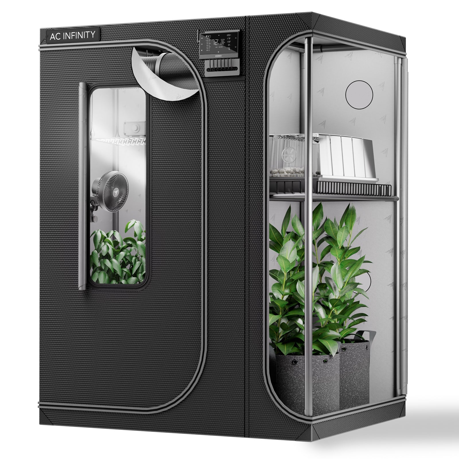 AC Infinity CLOUDLAB 864D, 2-in-1 Advance Grow Tent 5x4, 2000D Mylar Canvas, 60" x 48" x 80" - Midwest Grow LLC