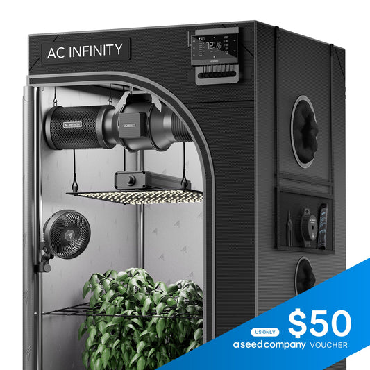 AC Infinity Advance Grow Tent System 2x2, 1-Plant Kit, Integrated Smart Controls to Automate Ventilation, Circulation, Full Spectrum LED Grow Light - Midwest Grow LLC