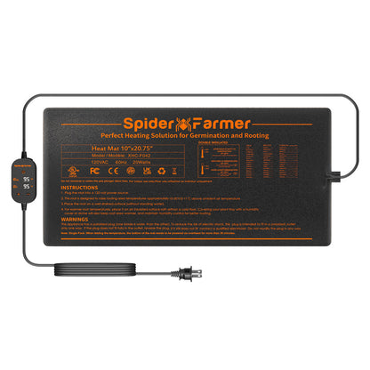 Spider Farmer 10" x 20.75" Seedling Heat Mat and Controller Set - Midwest Grow LLC