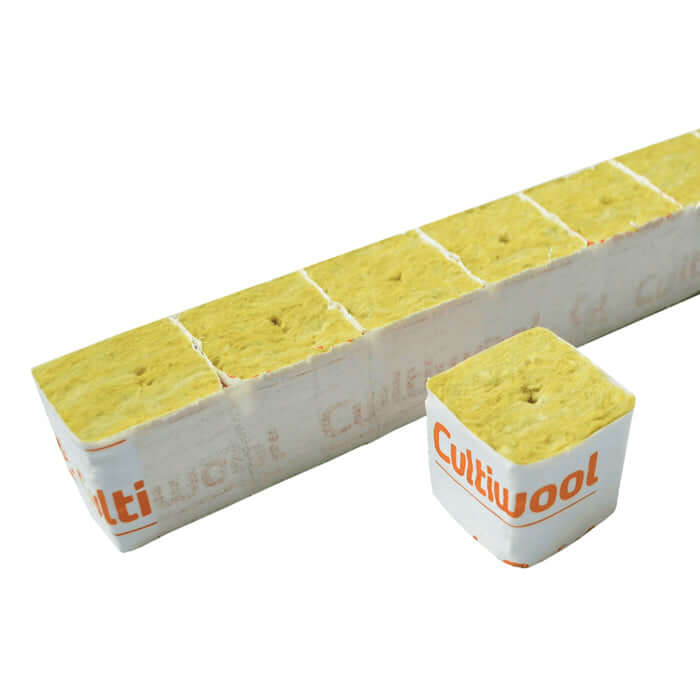 Cultiwool 1.5" x 1.5" x 1.5" Cubes of Cultilene Rockwool with Shrinkwrap - Case of 2,250 - Midwest Grow LLC