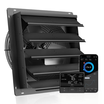 AC Infinity AIRLIFT T20, Shutter Exhaust Ventilation Fan 20", Temperature Humidity Controller - Midwest Grow LLC