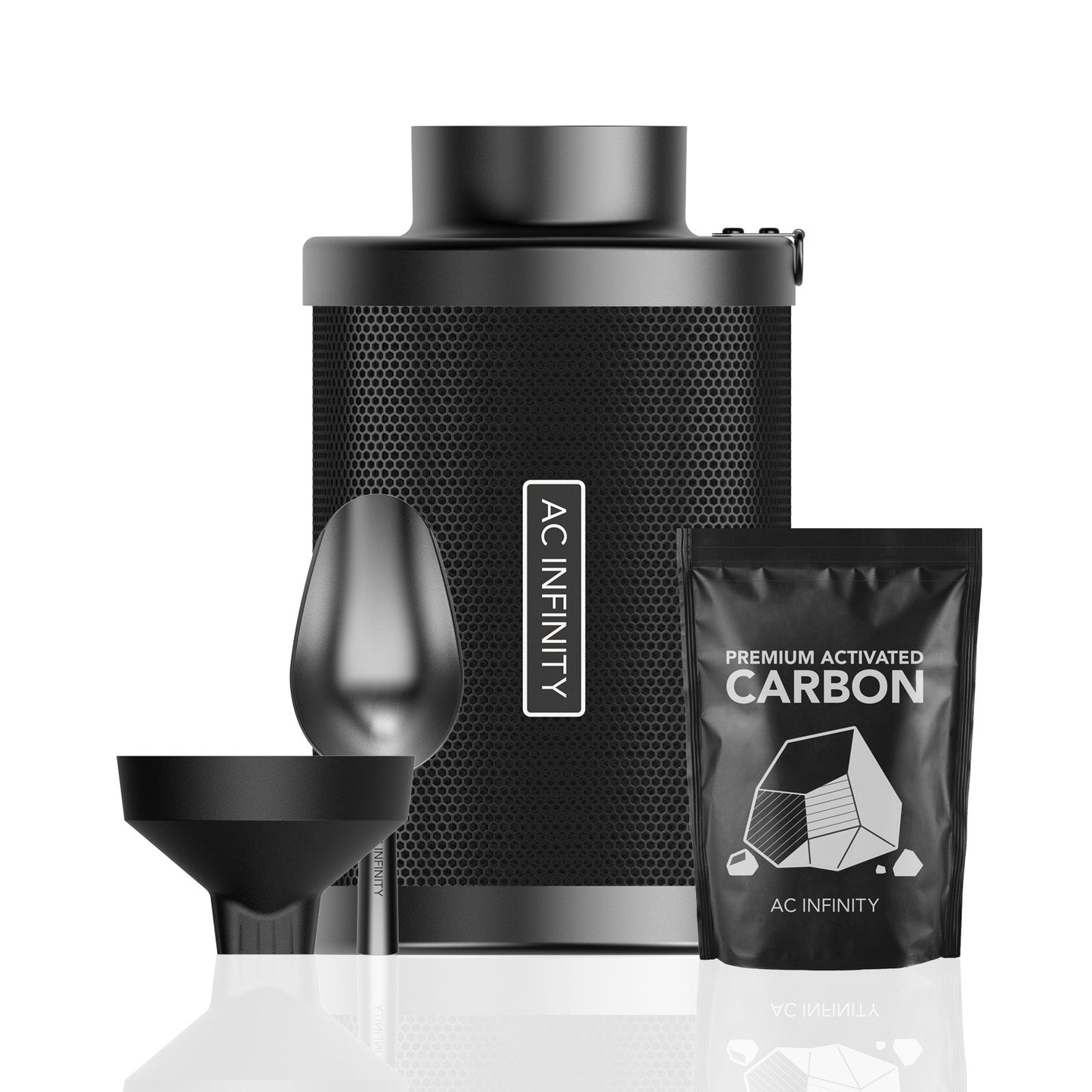 AC Infinity Refillable Carbon Filter Kit, with Charcoal Refill, 4-Inch - Midwest Grow LLC