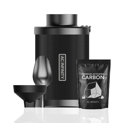 AC Infinity Refillable Carbon Filter Kit, with Charcoal Refill, 4-Inch - Midwest Grow LLC