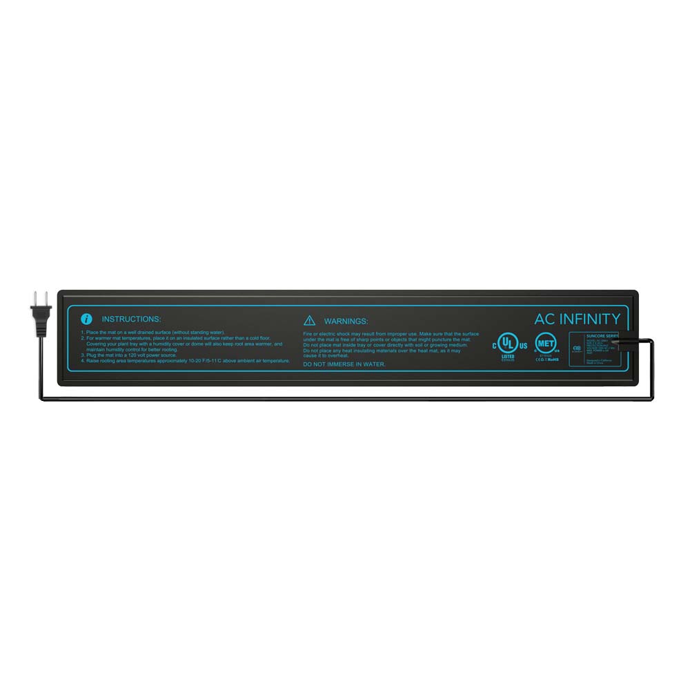 AC Infinity SUNCORE A1, Seedling Heat Mat, IP-67 Waterproof, 3" x 20" - Midwest Grow LLC