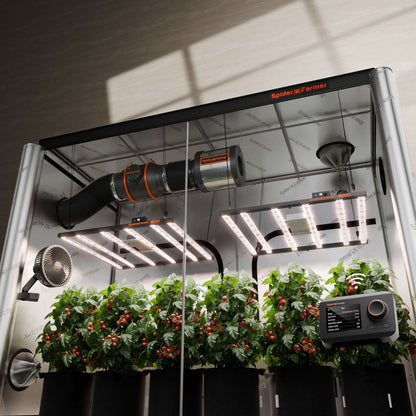 Spider Farmer G5000 x 2 LED Grow Lights + 4' x 8' Grow Tent + 6" Inline Fan Combo with Temperature and Humidity Controller + 6" Clip Fan - Midwest Grow LLC