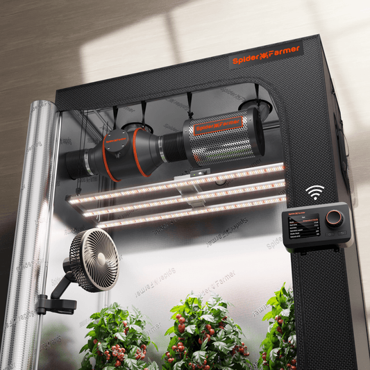 Spider Farmer G4500 LED Grow Light + 2.3' x 4.6' Grow Tent + 4" Inline Fan Combo with Temperature and Humidity Controller + 6" Clip Fan - Midwest Grow LLC