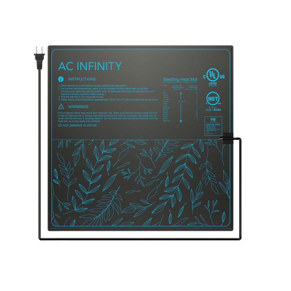 AC Infinity SUNCORE A5, Seedling Heat Mat, IP-67 Waterproof, 20" x 20.75" - Midwest Grow LLC