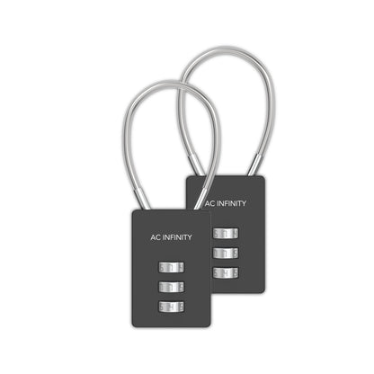 AC Infinity Combination Lock, Flexible Steel Cable Loop, 2-Pack - Midwest Grow LLC