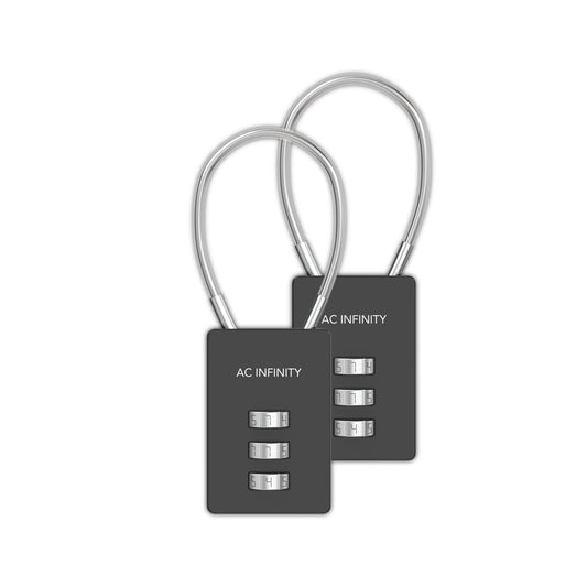 AC Infinity Combination Lock, Flexible Steel Cable Loop, 2-Pack - Midwest Grow LLC